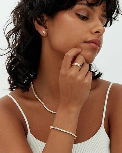 Elegant Klassisk Guld Tennisarmband