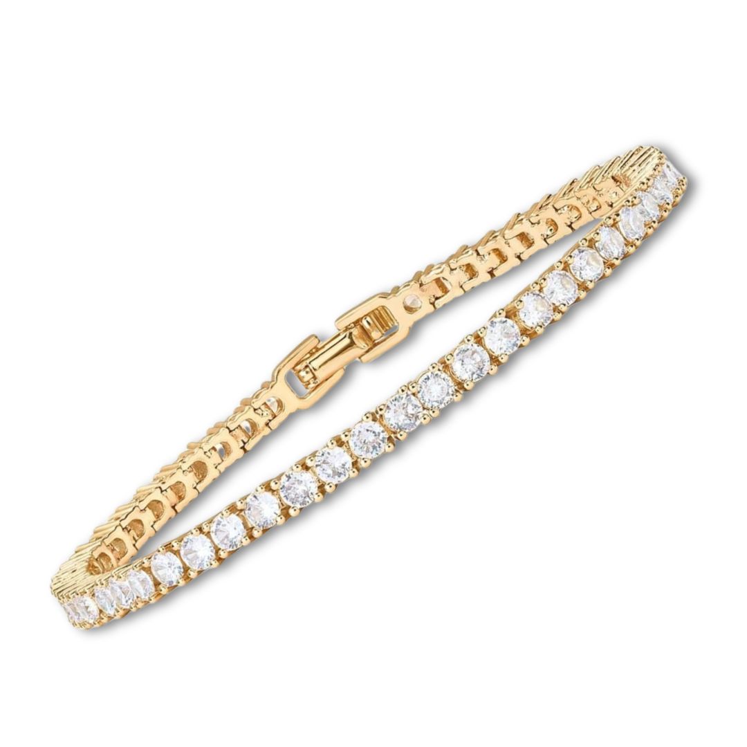 Elegant Klassisk Guld Tennisarmband